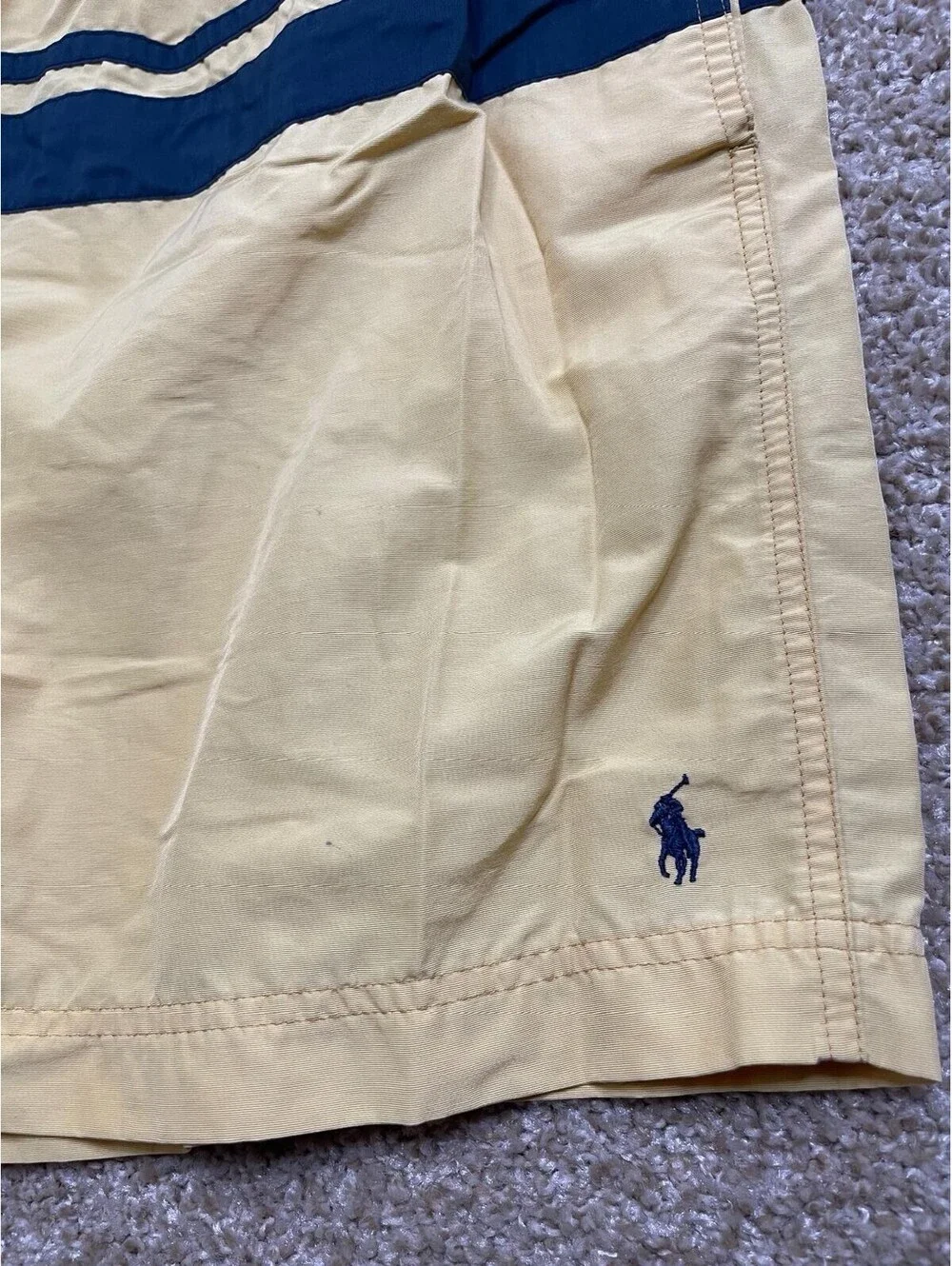Polo Ralph Lauren Red Lined Blue Pony Swim Trunks Shorts Mens XL